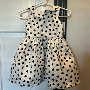 White and black heart special occasion dress – NWT – size 9 months